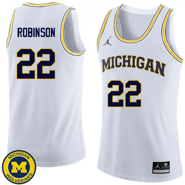 Men's Michigan Wolverines #22 Duncan Robinson White High School Basketball Jersey